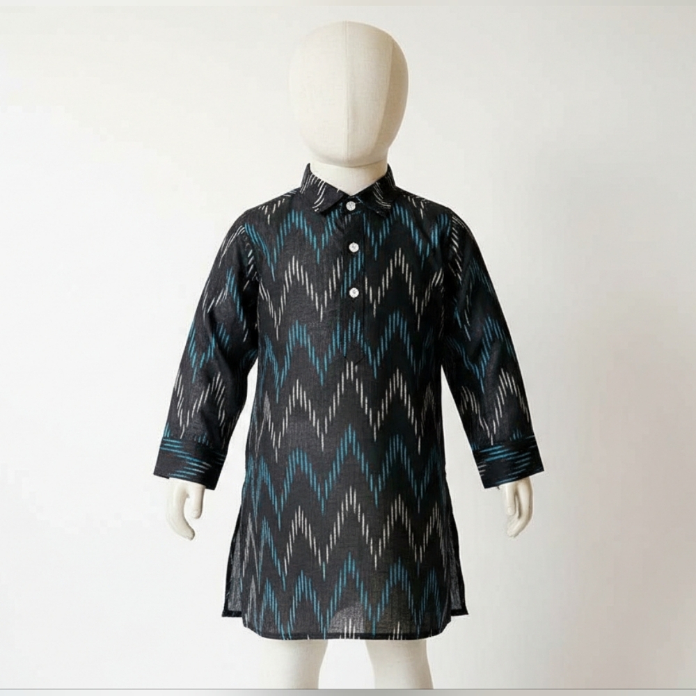 New boys Traditional Ikkat Cotton Kurta  3-4 Yr/ 4-5yr slim fit